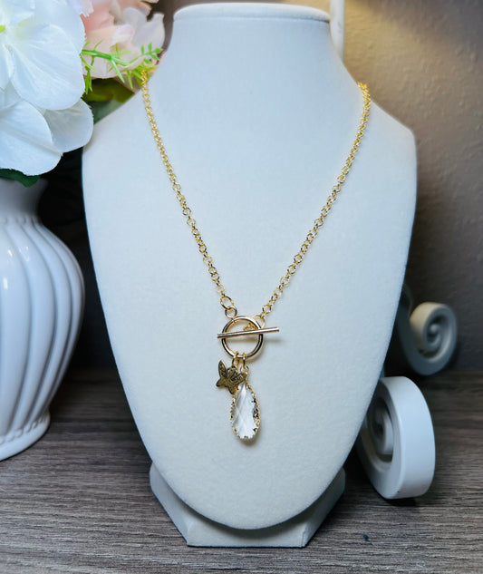 Glass & Butterfly Necklace